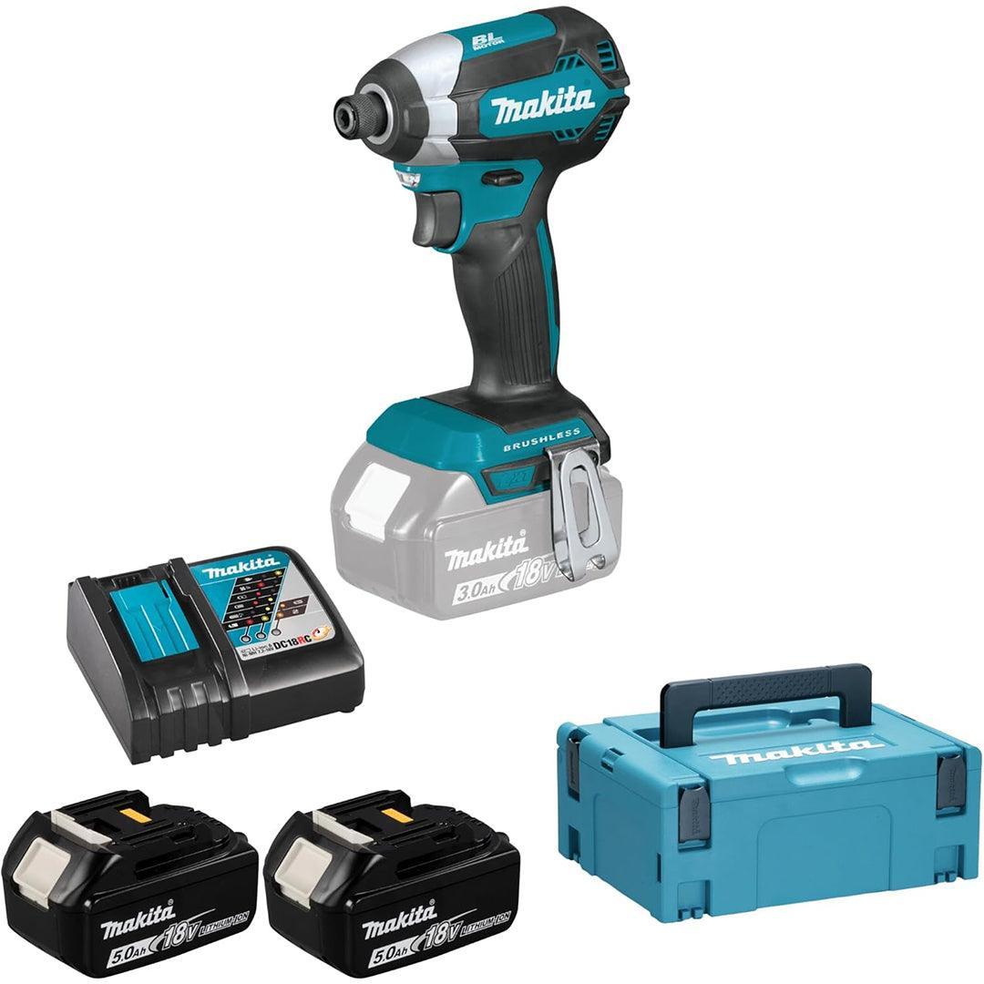 Makita DTD153RTJ 18V LXT Brushless Impact Driver Kit with 2 x 5.0Ah Batteries, Charger, and MAKPAC Case