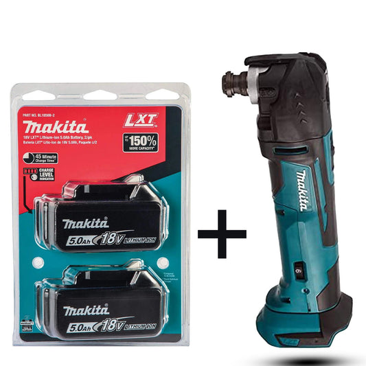 Makita DTM51Z 18V Cordless Multi-Tool Kit with Dual 5.0Ah Batteries (Blue)